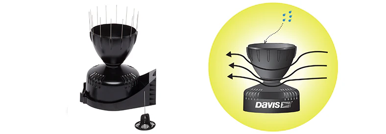 AeroCone Rain Collector with Vantage Pro2 Mounting Base (tipping spoon)